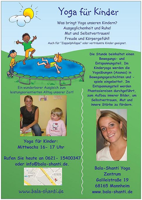 Yoga für Kinder Flyer Yoga für Kinder Flyer